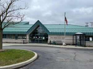 Photo of the front of the Tompkins County Transit Center at 737 Willow Ave., Ithaca, and home to TCAT and Gadabout Transportation Services.
